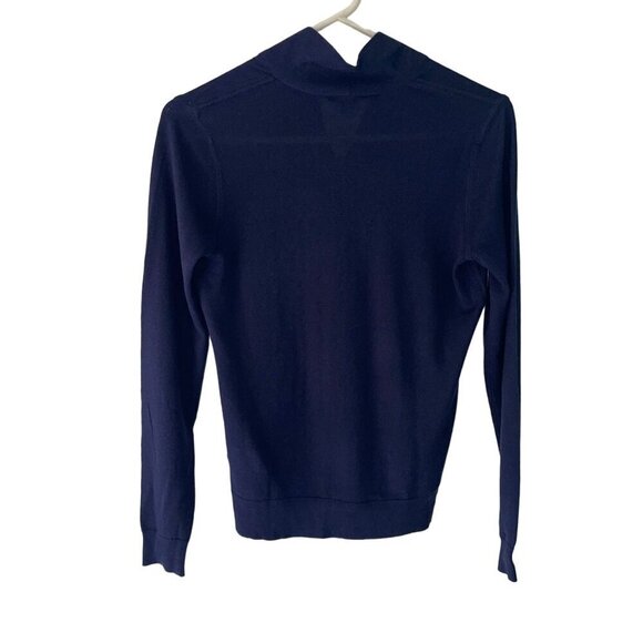 Brooks Brothers Womens Sweater Size XS Blue Shawl Neck Long Sleeve Silk - Picture 2 of 8